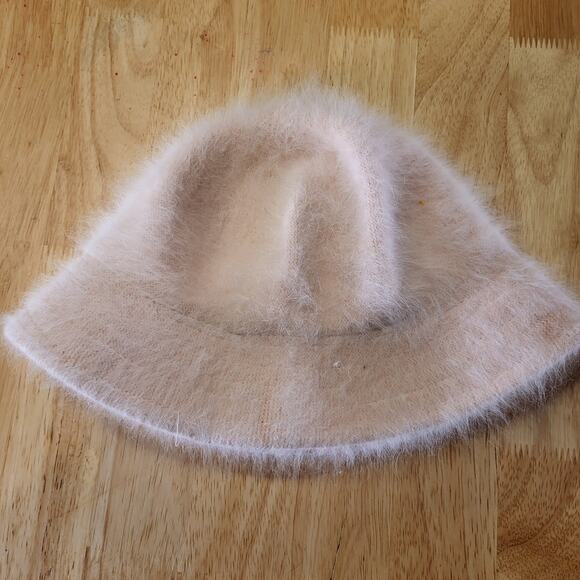 Pink Fuzzy Angora Bucket Hat Clueless Barbie Core Y2K 18" Girly Cute - Picture 1 of 7